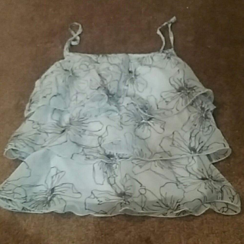 Womens small blue flowered tank top